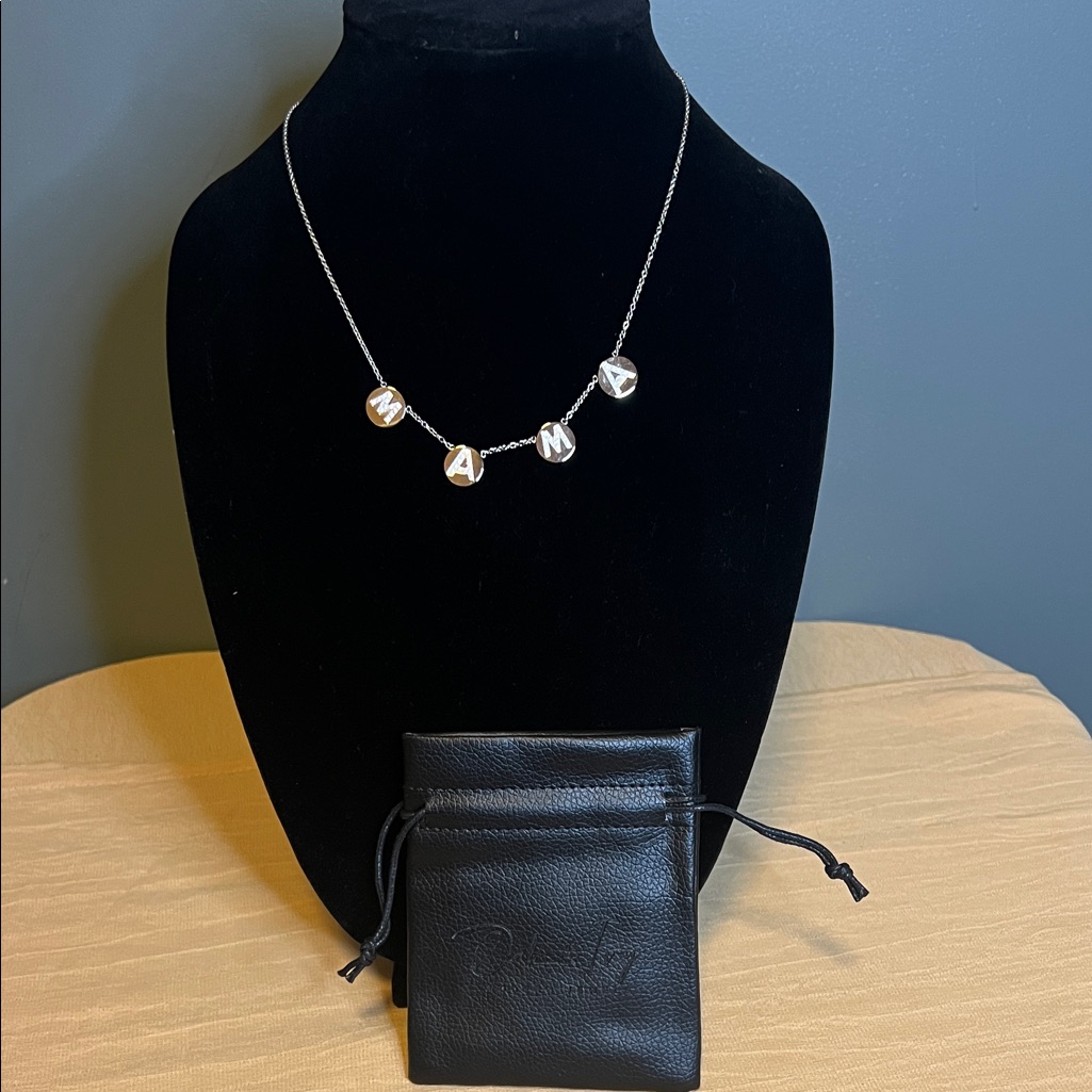 Oak & Ivy Mama Elegant Silver Tone Stainless Steel Necklace